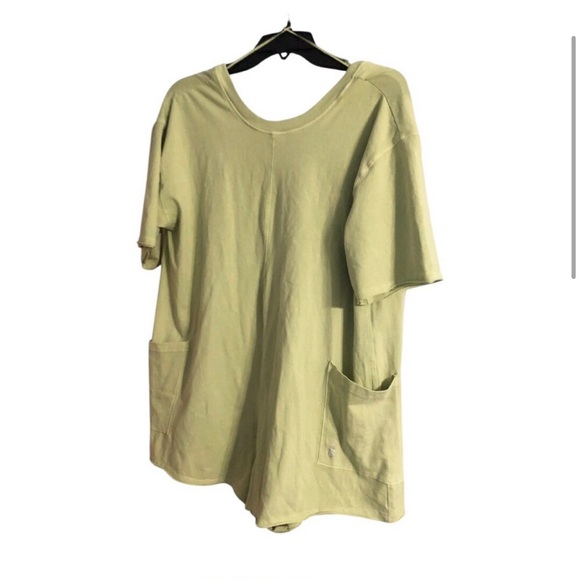 Free People FP Movement washed lime green Hot Shot Coddy Romper size medium new - Picture 8 of 9